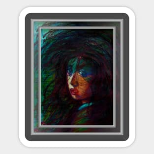 Blue-eyed Eurydice Falling into Abstraction Sticker